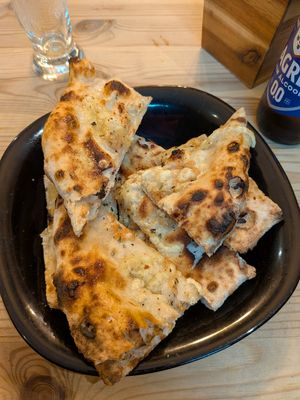 Garlic bread at Plant Base in Lisbon