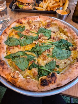 Potato pizza at Plant Base in Lisbon