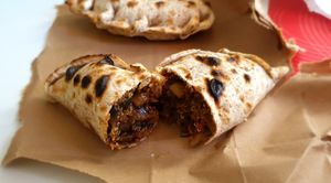 Champiñones empanada (mushrooms, quinoa and onion) at Plant Base in Lisbon