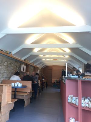 Upstairs seating at Yallah Coffee Kiosk in St Ives