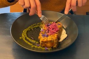 Vegan eggy bread  at Yallah Coffee Kiosk in St Ives