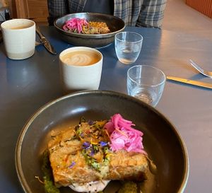 Vegan Eggy Bread  at Yallah Coffee Kiosk in St Ives