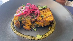 Vegan eggy bread   at Yallah Coffee Kiosk in St Ives