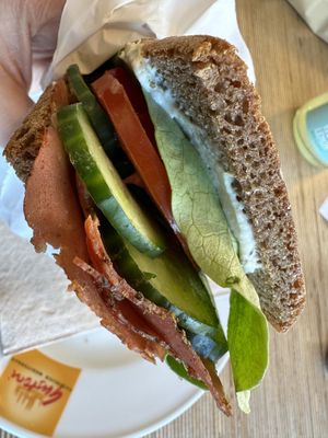 sandwich vegan  at denn's Biomarkt in Cloppenburg