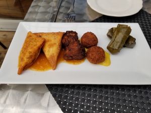 Veggy sampler at Karoo Restaurant in Eastham