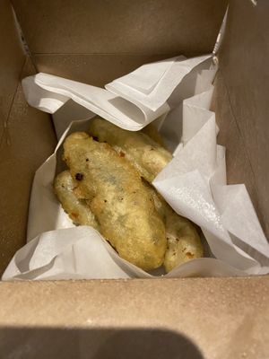 Fried pickles  at The Little Fish and Chip Shop in Brighton