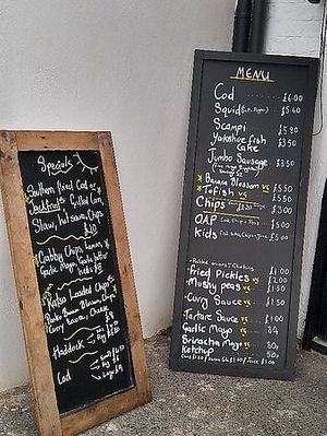 Menu at The Little Fish and Chip Shop in Brighton
