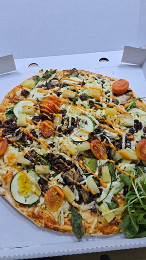 The Fluke (I added Pineapple, sriracha mayo and chili flakes) at Whalebone Brewing Company in Exmouth