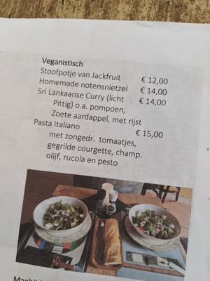 vegan menu at Eetcafé Driewegen in Terneuzen