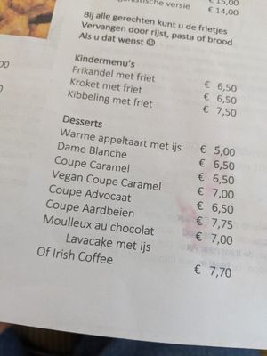 vegan desserts at Eetcafé Driewegen in Terneuzen