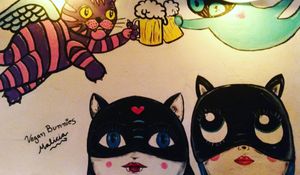 Wall painting at Cat Bar in Barcelona