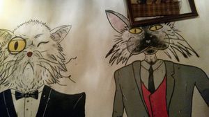 Wall painting at Cat Bar in Barcelona