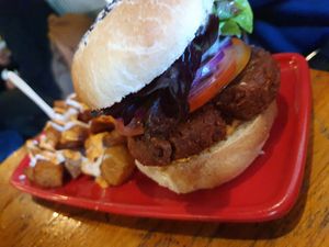Red burger at Cat Bar in Barcelona