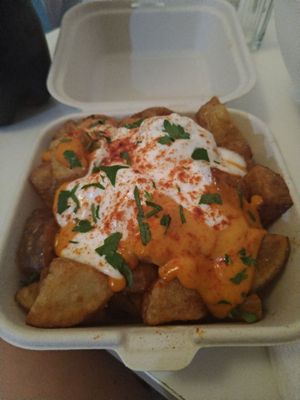 bravas to take away at Cat Bar in Barcelona