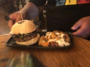 Black cat Burger  at Cat Bar in Barcelona