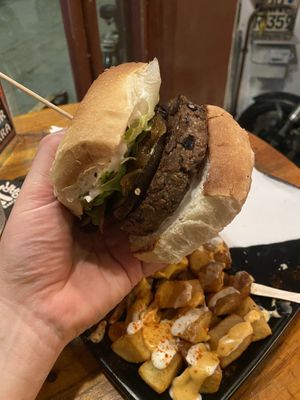 Burger   at Cat Bar in Barcelona