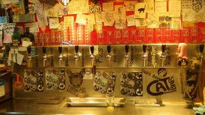 Beers on tap at Cat Bar in Barcelona