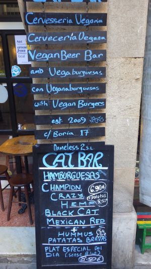Menu at Cat Bar in Barcelona
