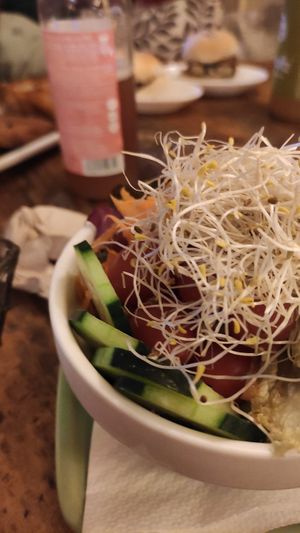 Side salad at Cat Bar in Barcelona