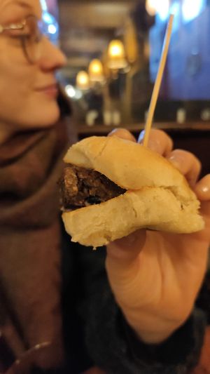 Mini burger as a tapa at Cat Bar in Barcelona