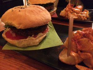 Hot mexican burger at Cat Bar in Barcelona