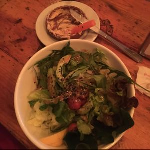 ensalada 5€ y hummus con zanahoria 5€ at Cat Bar in Barcelona