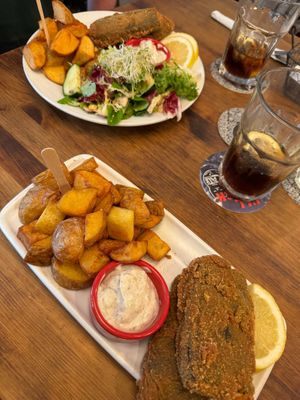 To-fish & chips at Cat Bar in Barcelona