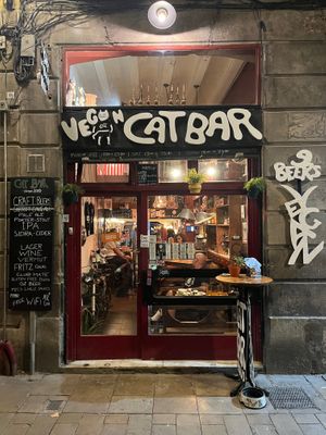 Outside the bar. at Cat Bar in Barcelona