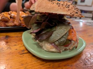 Cactus burger at Cat Bar in Barcelona