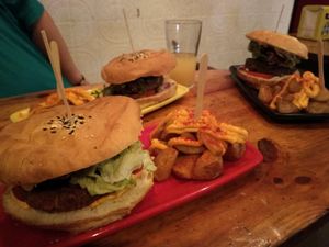 In case you've forgotten what burgers look like! at Cat Bar in Barcelona