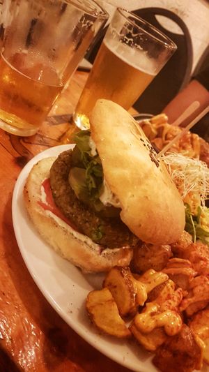 Spinach burger at Cat Bar in Barcelona