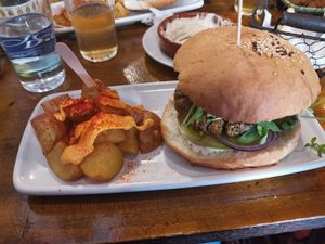 Champion burger at Cat Bar in Barcelona