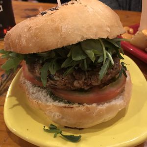 Crazy Seed Nut Burger at Cat Bar in Barcelona
