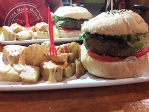 Champion burger at Cat Bar in Barcelona