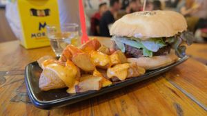 Black burger at Cat Bar in Barcelona
