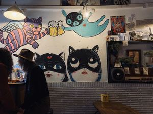 Decoration at Cat Bar in Barcelona