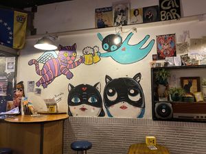 Cats everywhere!  at Cat Bar in Barcelona