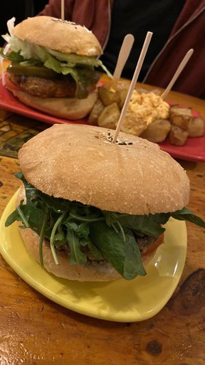 Vegan Pesto Burger at Cat Bar in Barcelona