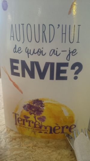 Menu at Terre Mere in Liege