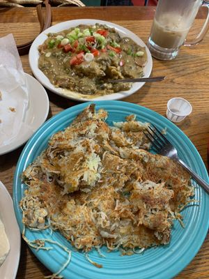 half order bisc&gravy YUM & full order has browns  at Hard Times Cafe in Minneapolis