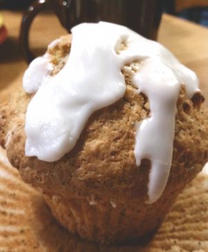 Vegan lemon ginger poppy seed muffin at Hard Times Cafe in Minneapolis
