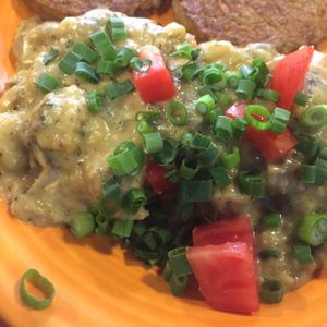 vegan sausage, biscuits and gravy at Hard Times Cafe in Minneapolis