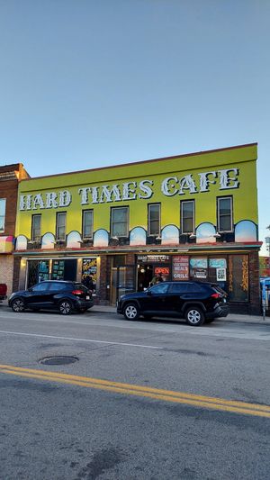 Outside at Hard Times Cafe in Minneapolis