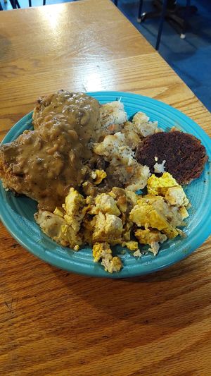 Vegan biscuit breakfast (with gravy) at Hard Times Cafe in Minneapolis