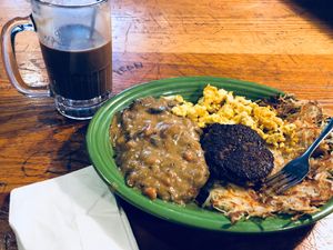 Vegan biscuits and sausage at Hard Times Cafe in Minneapolis