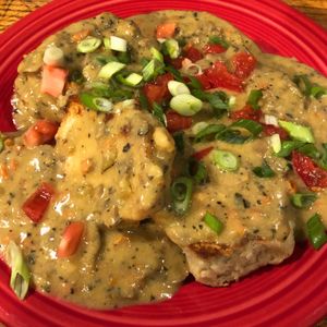 Vegan biscuits and gravy  at Hard Times Cafe in Minneapolis