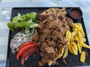 Vegan gyros at Taverna Keri in Zakynthos
