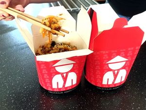 Udon noodles with tofu.  at Bad Boyz Kitchen in Bratislava