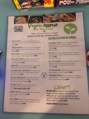 Menu at Good Day Cafe in Surfside Beach