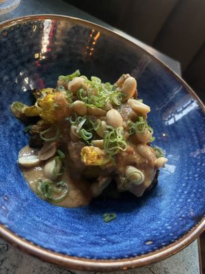 Cauliflower satay  at The LoCo in Uppsala